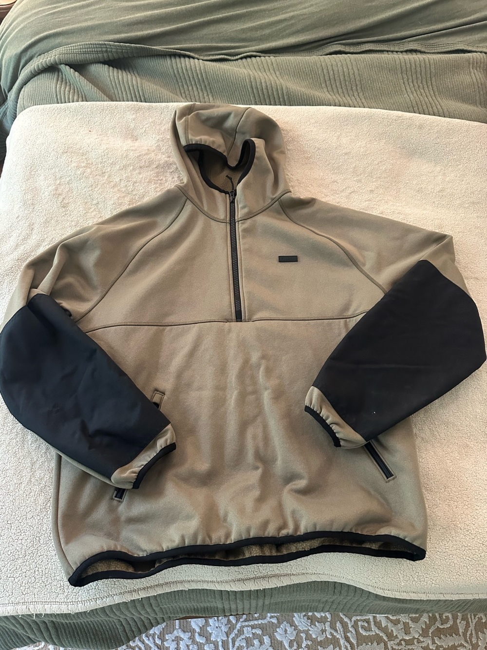 Men's Filson Olive Green Hooded Half-Zip Pullover